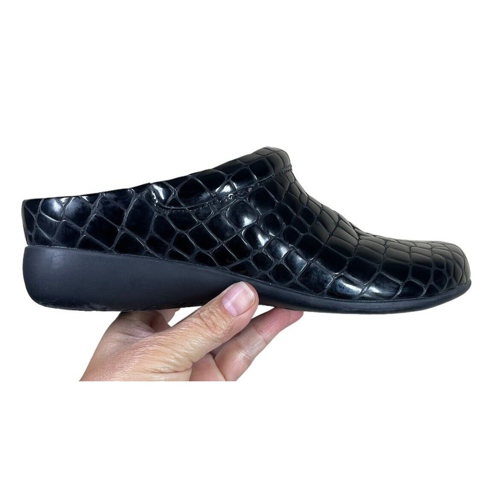 David Tate Womens Catalina Black Leather Clogs Shoes 7‎ Medium Comfort